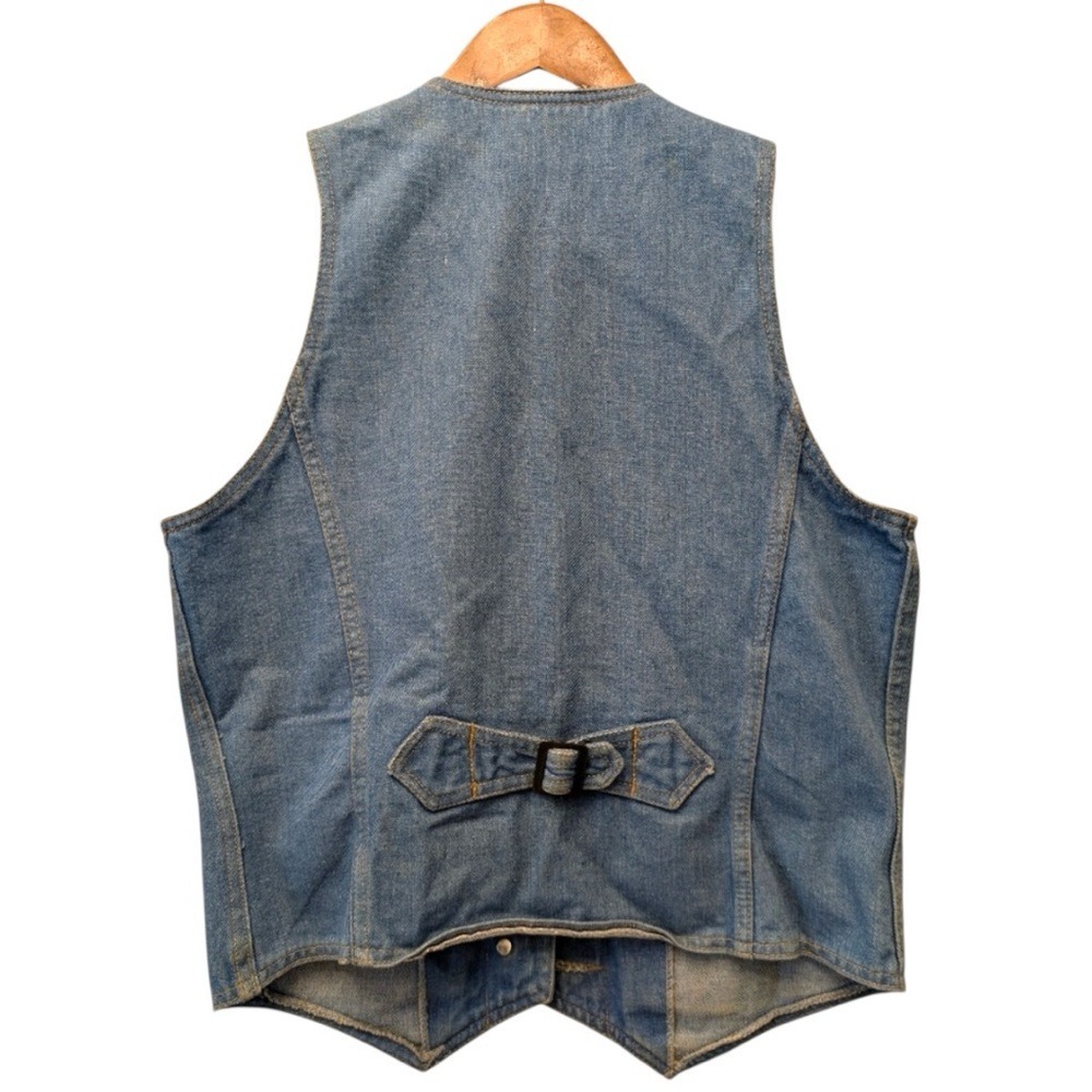 Vintage Pentimento Denim Vest Medium Wash Cinch Back Charms Womens Large B-7 - Picture 3 of 11